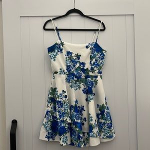 Nordstrom Floral white and blue summer dress